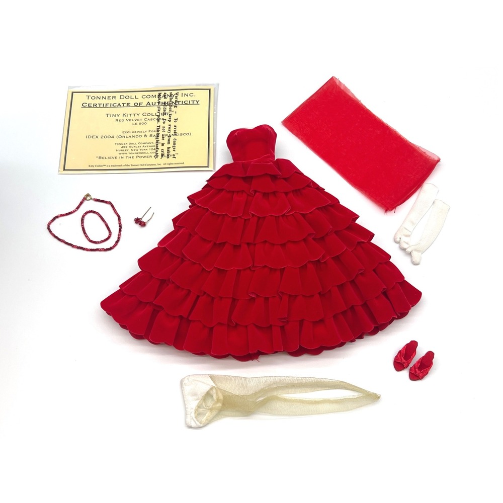 Tonner 10" Tiny Kitty Collier "Red Velvet Cascade" Outfit only
